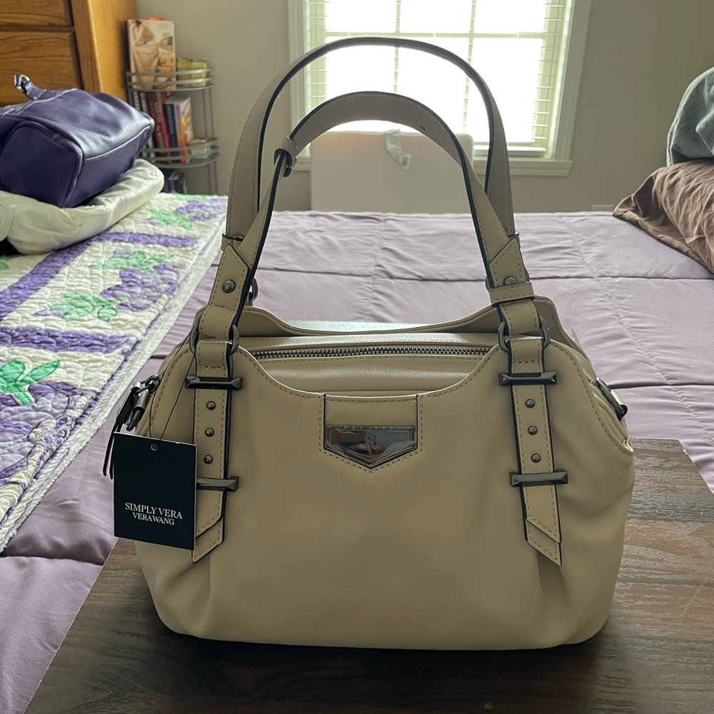 Simply Vera Vera Wang Cream Shoulder Bag with Structured Design